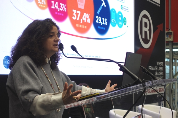 Samanta Correale,  senior business intelligence manager di GS1 Italy, durante l’ultima edizione di Marca by BolognaFiere & ADM
