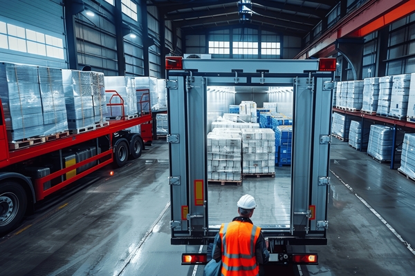 Operazioni di carico merci su camion